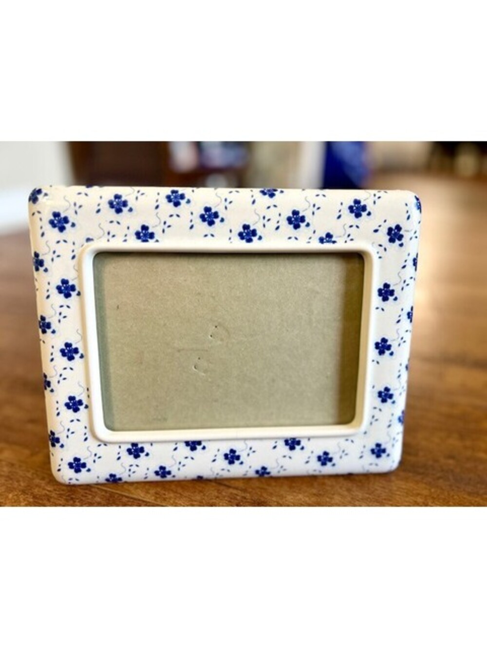 Ceramic Blue Floral Pattern Photo Frame